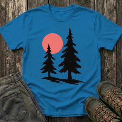 Serene Pines Under Sunset T-shirt