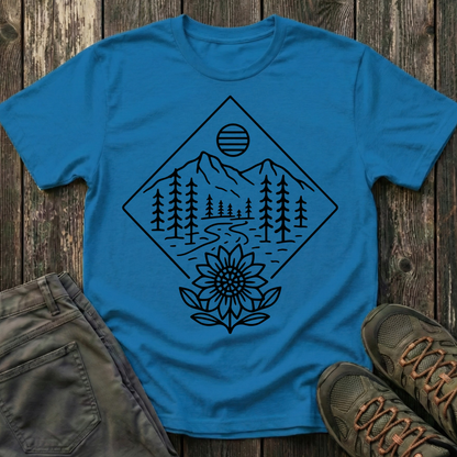 Sun Over Sunflower Landscape T-shirt