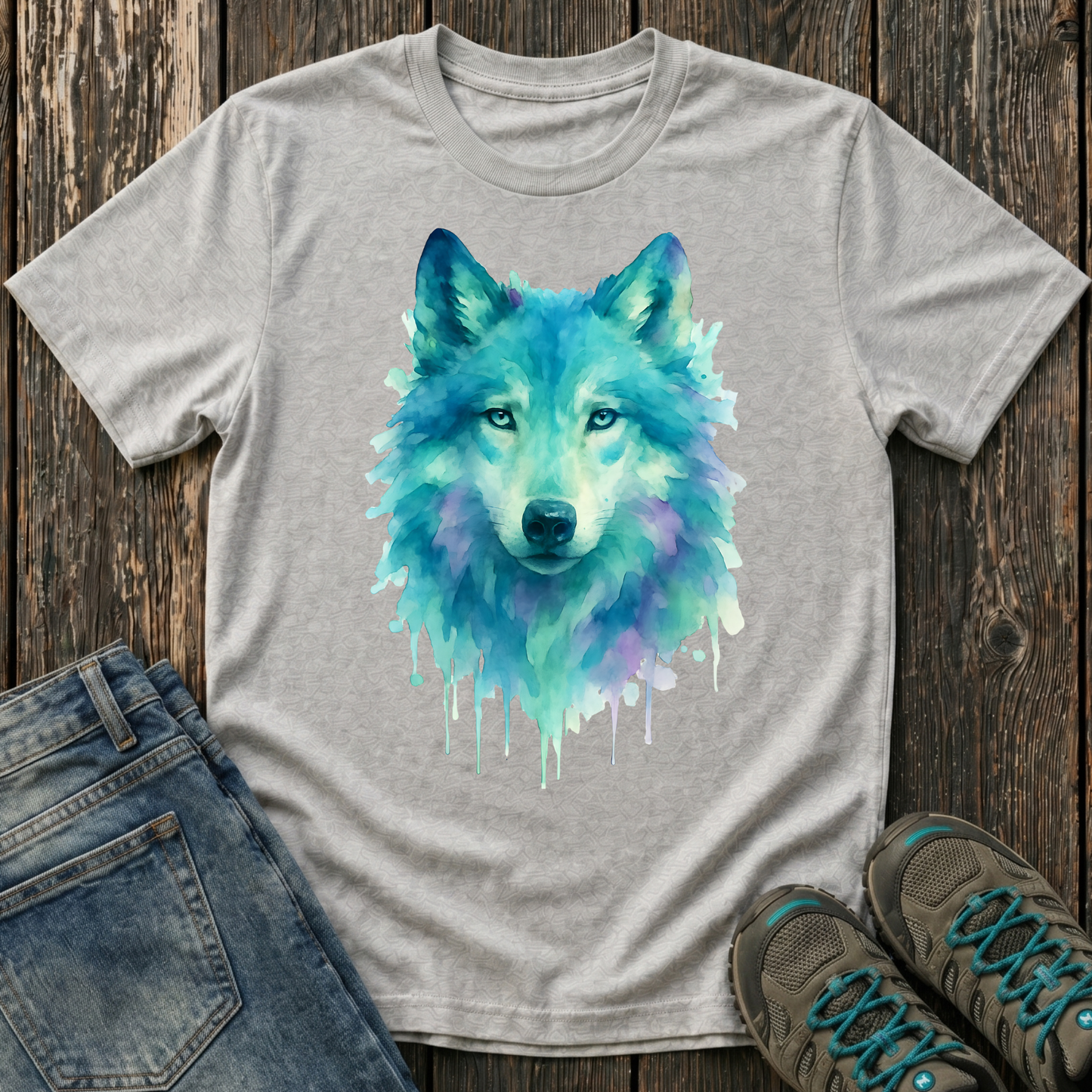Children's Watercolor Wolf T-shirt