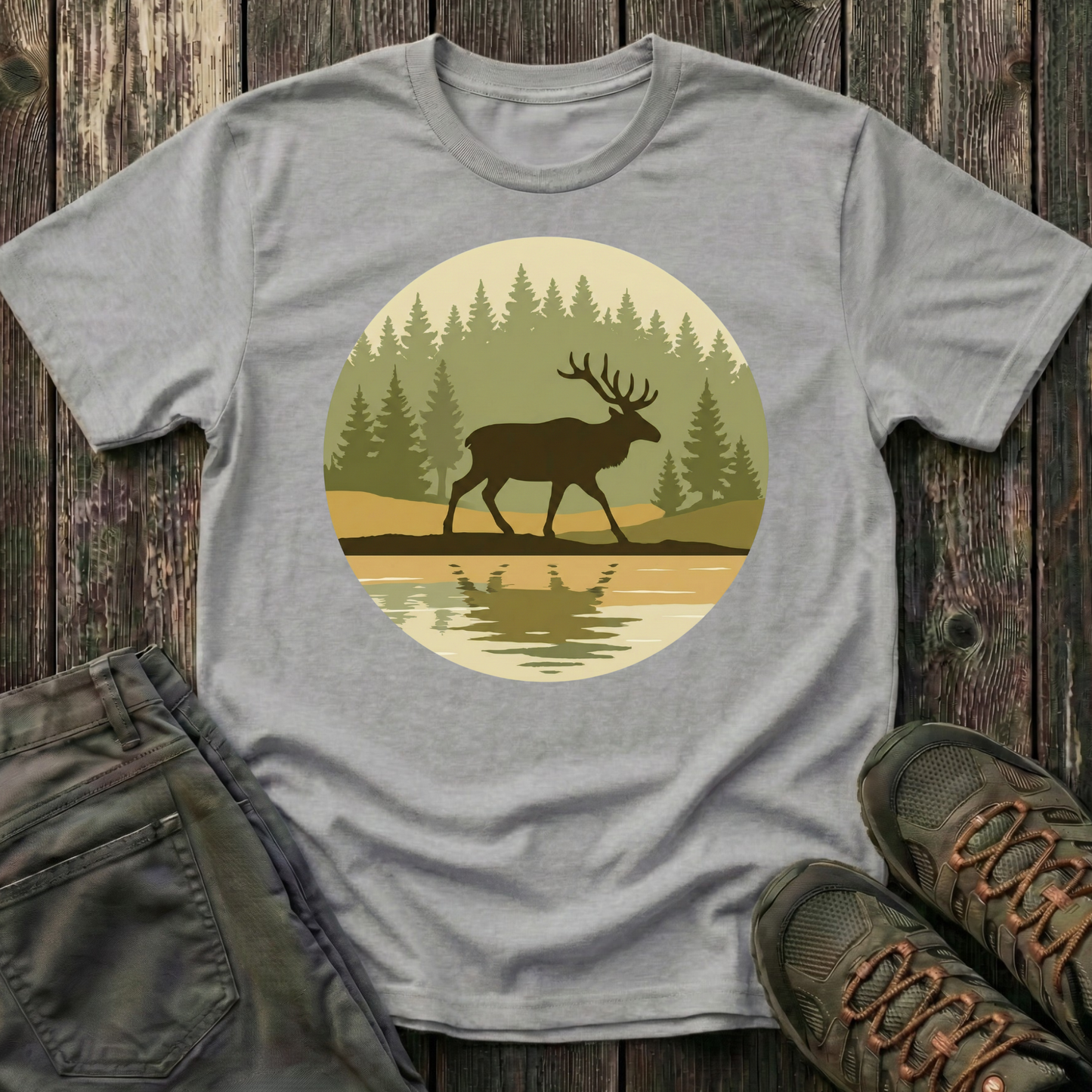 Elk Forest Reflection T-shirt