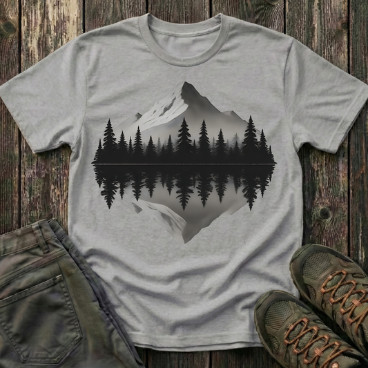 Greyscale Mountain Reflection T-shirt