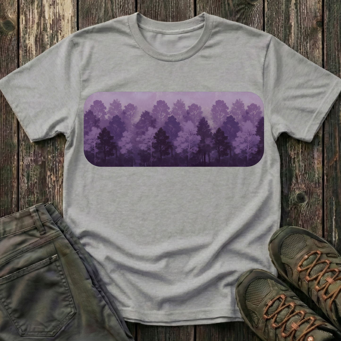 Purple Forest Oil Painting T-shirt