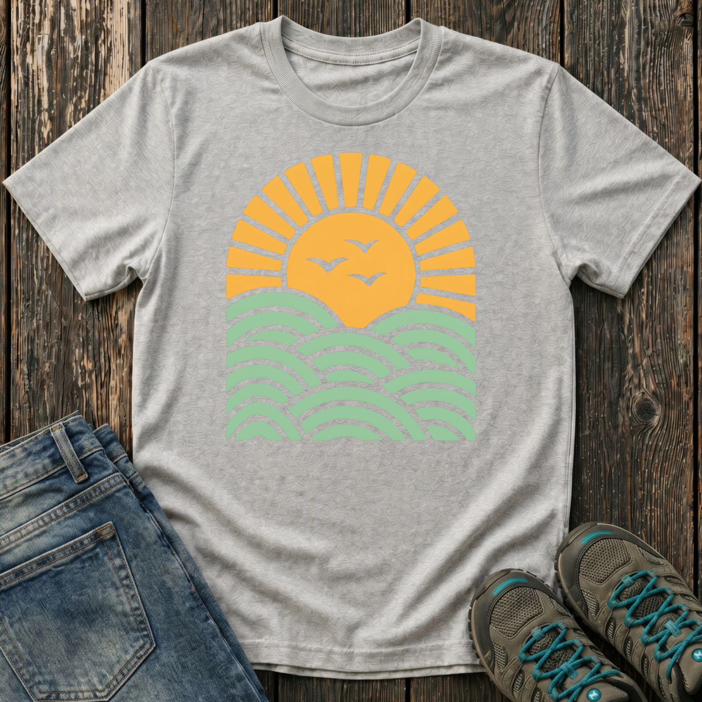 Children’s Sunrise Over Serene Waves T-shirt