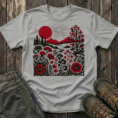 Burgundy Sunset Flora T-shirt