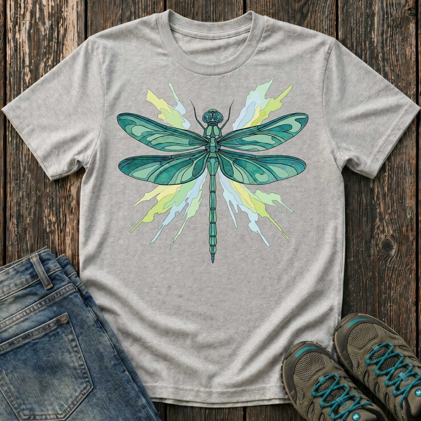 Children's Dragonfly Teal Splash T-shirt