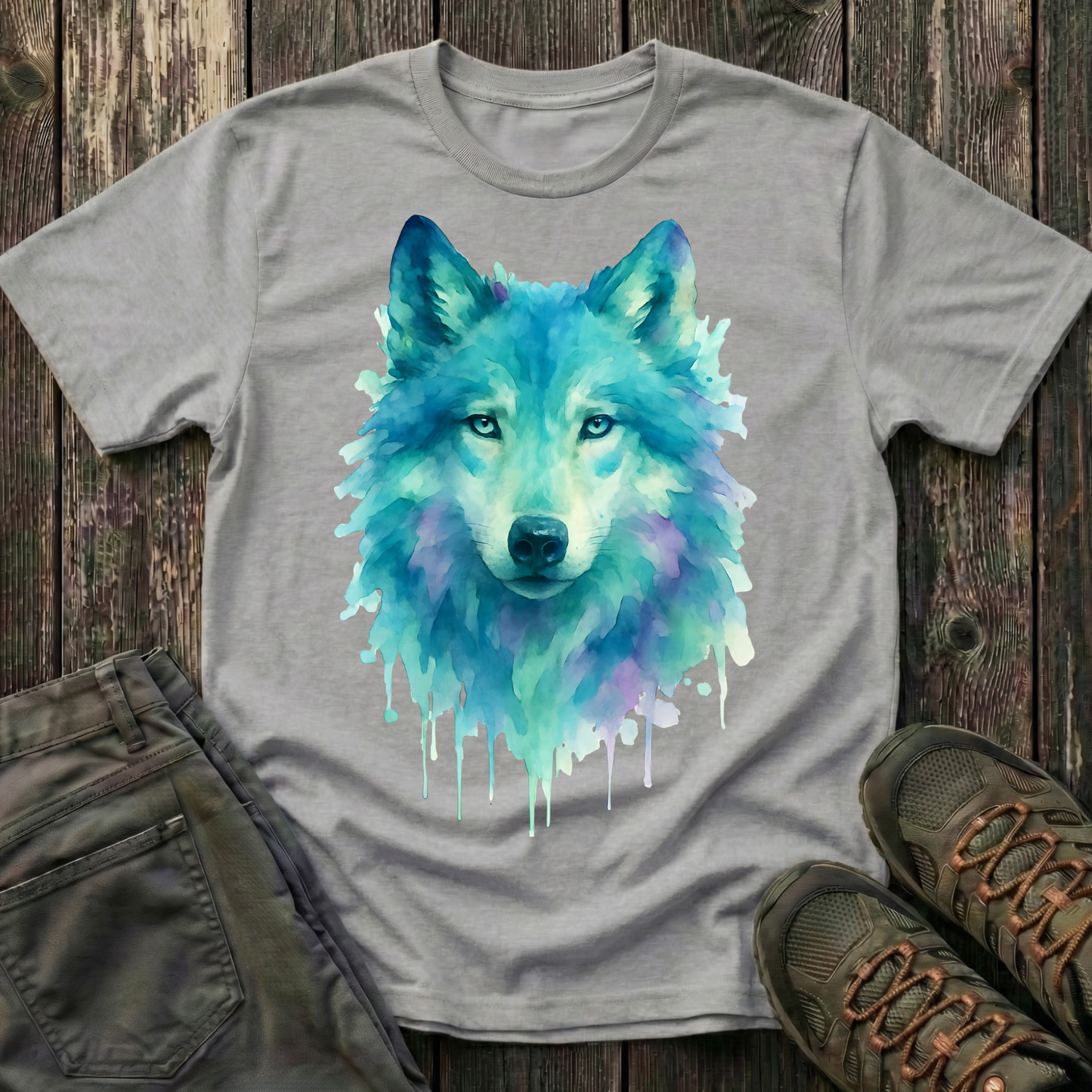 Watercolor Wolf Portrait T-shirt