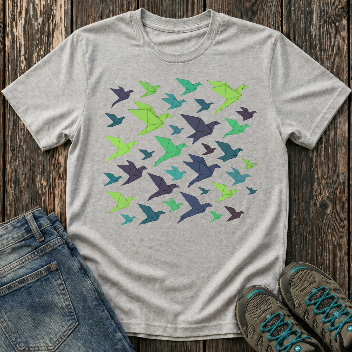Children's Origami Birds Winter T-shirt