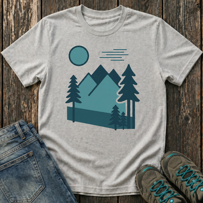 Children's Minimalist Blues Landscape T-shirt