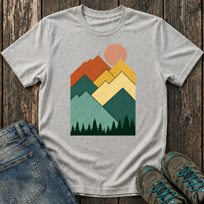 Children's Lined Mountain Sunset T-shirt