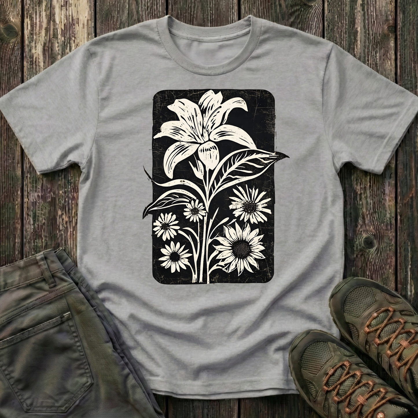 Lily and Friends Black Ink Print T-shirt