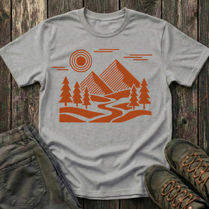 Geometric Red Landscape T-shirt