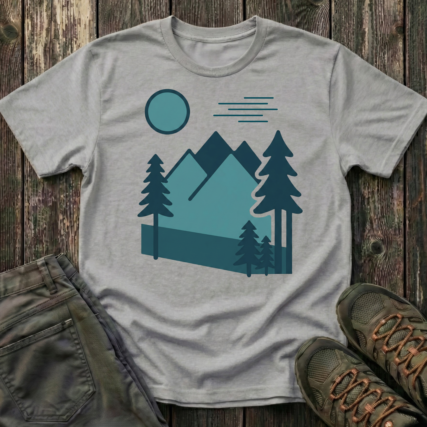 Minimalist Blues Landscape T-shirt