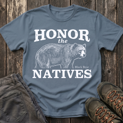 Honor The Natives Black Bear T-shirt White