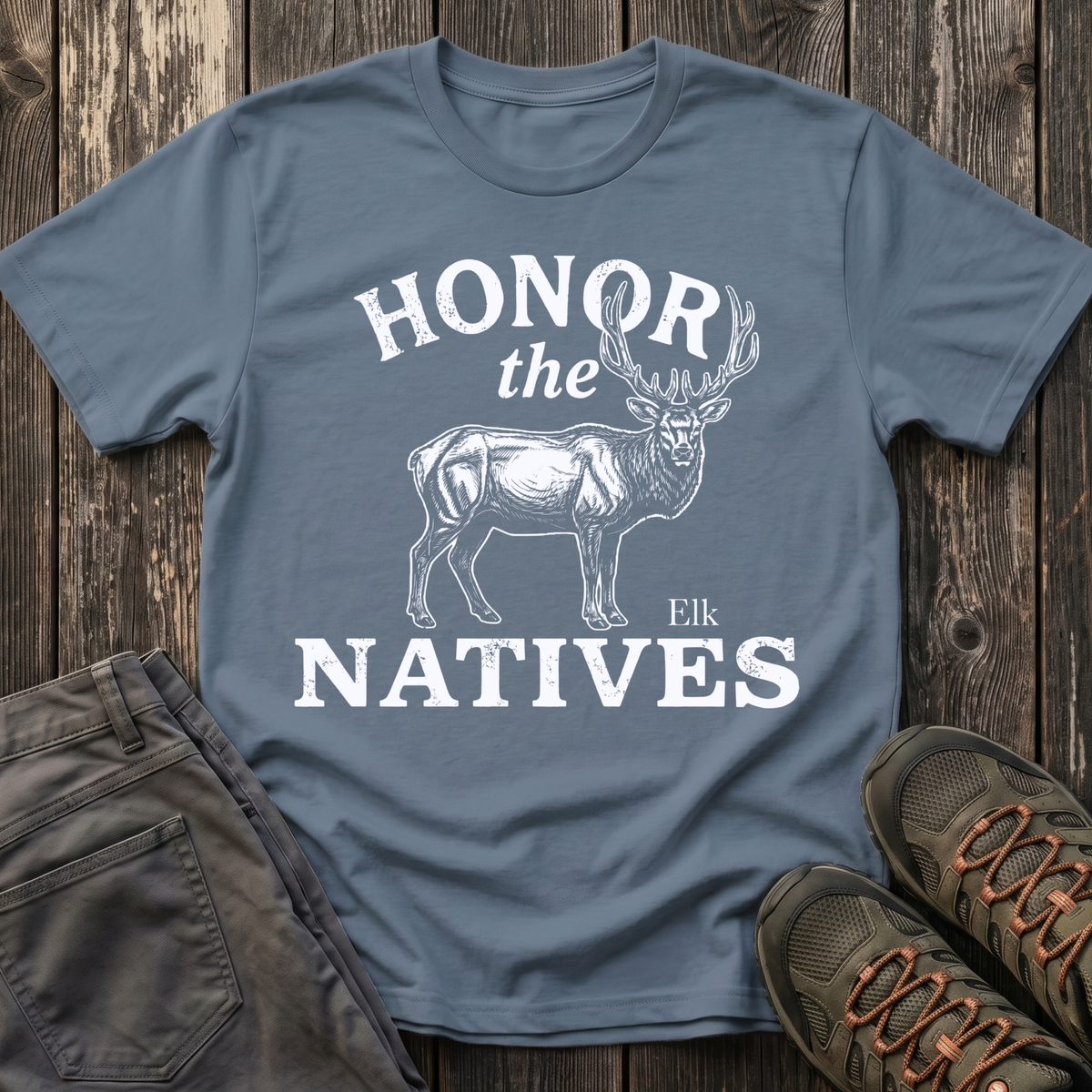 Honor The Natives Elk T-shirt White