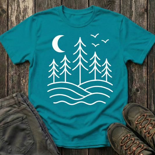 Pines Under Moon T-shirt