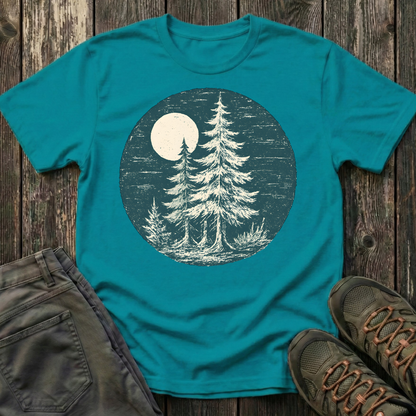 Hand Stamped Moonlit Forest T-shirt