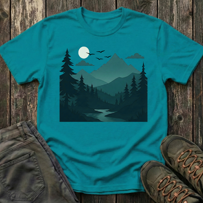Dark Night Mountain Landscape T-shirt