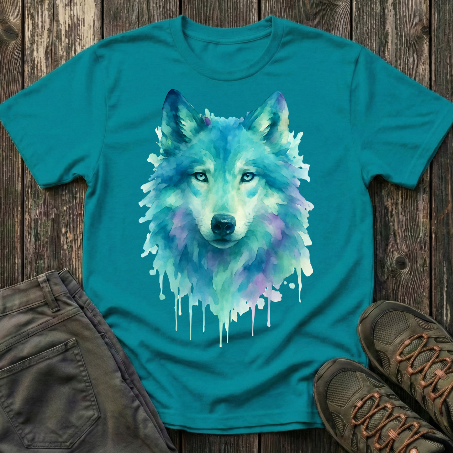 Watercolor Wolf Portrait T-shirt