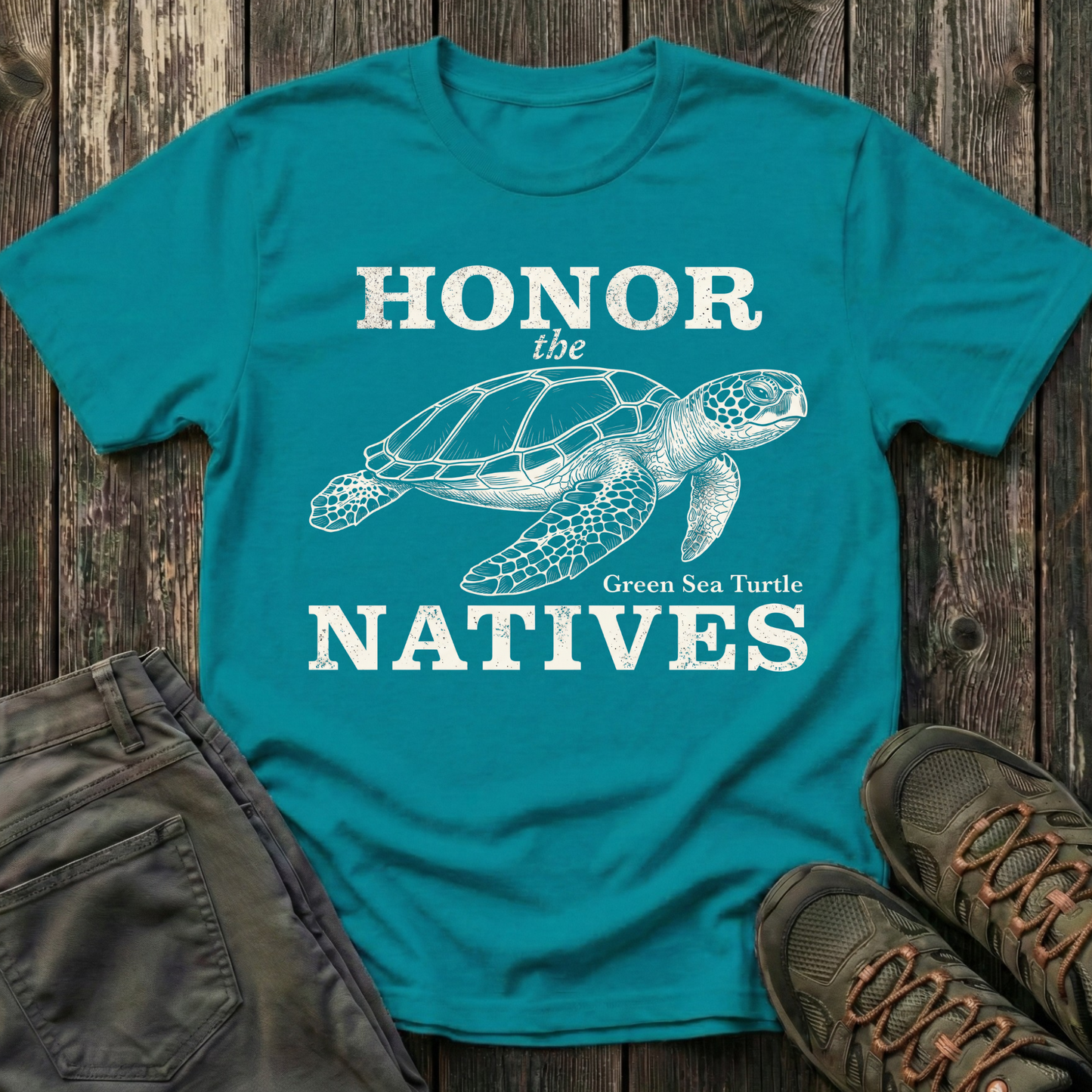 Honor The Natives Green Sea Turtle T-shirt