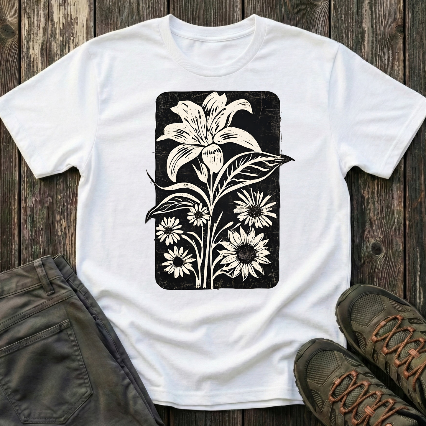 Lily and Friends Black Ink Print T-shirt