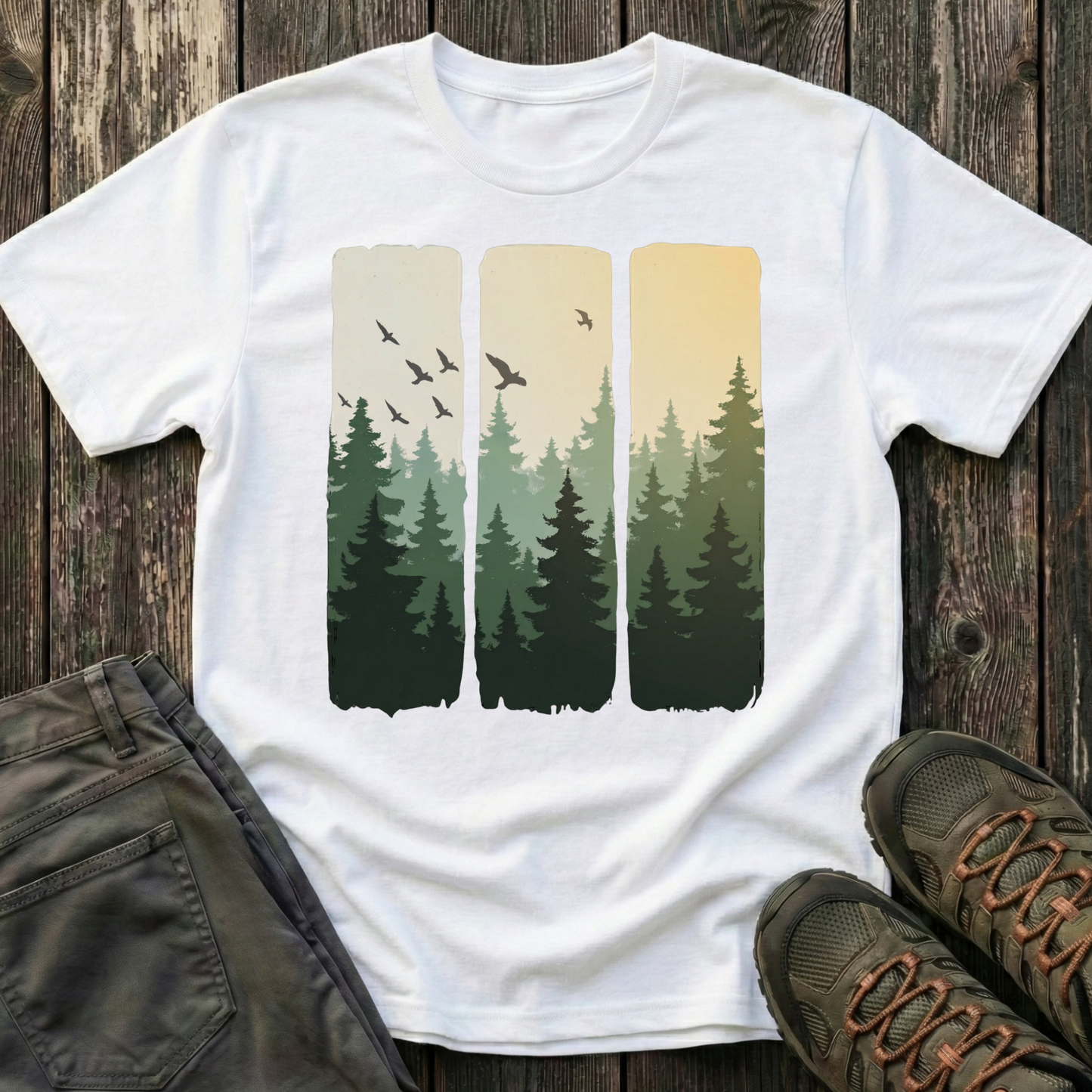 Sunlit Forest Brushstrokes T-shirt