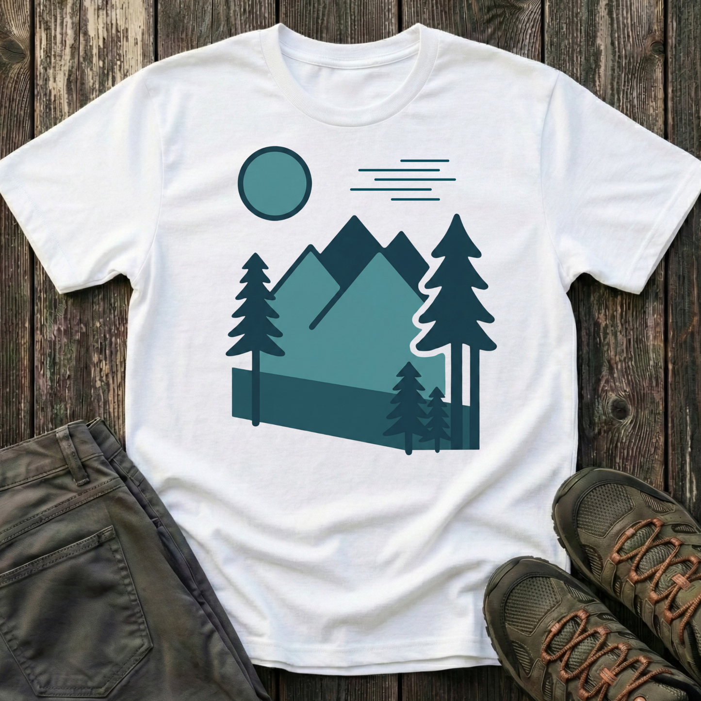 Minimalist Blues Landscape T-shirt