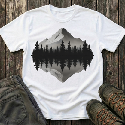 Greyscale Mountain Reflection T-shirt
