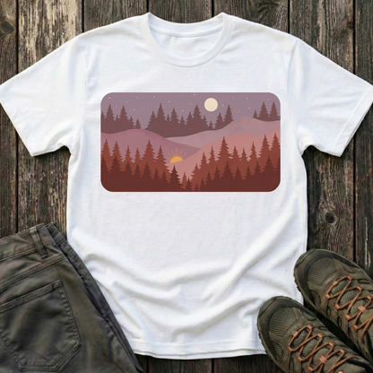 Sun Moon Layered Landscape T-shirt