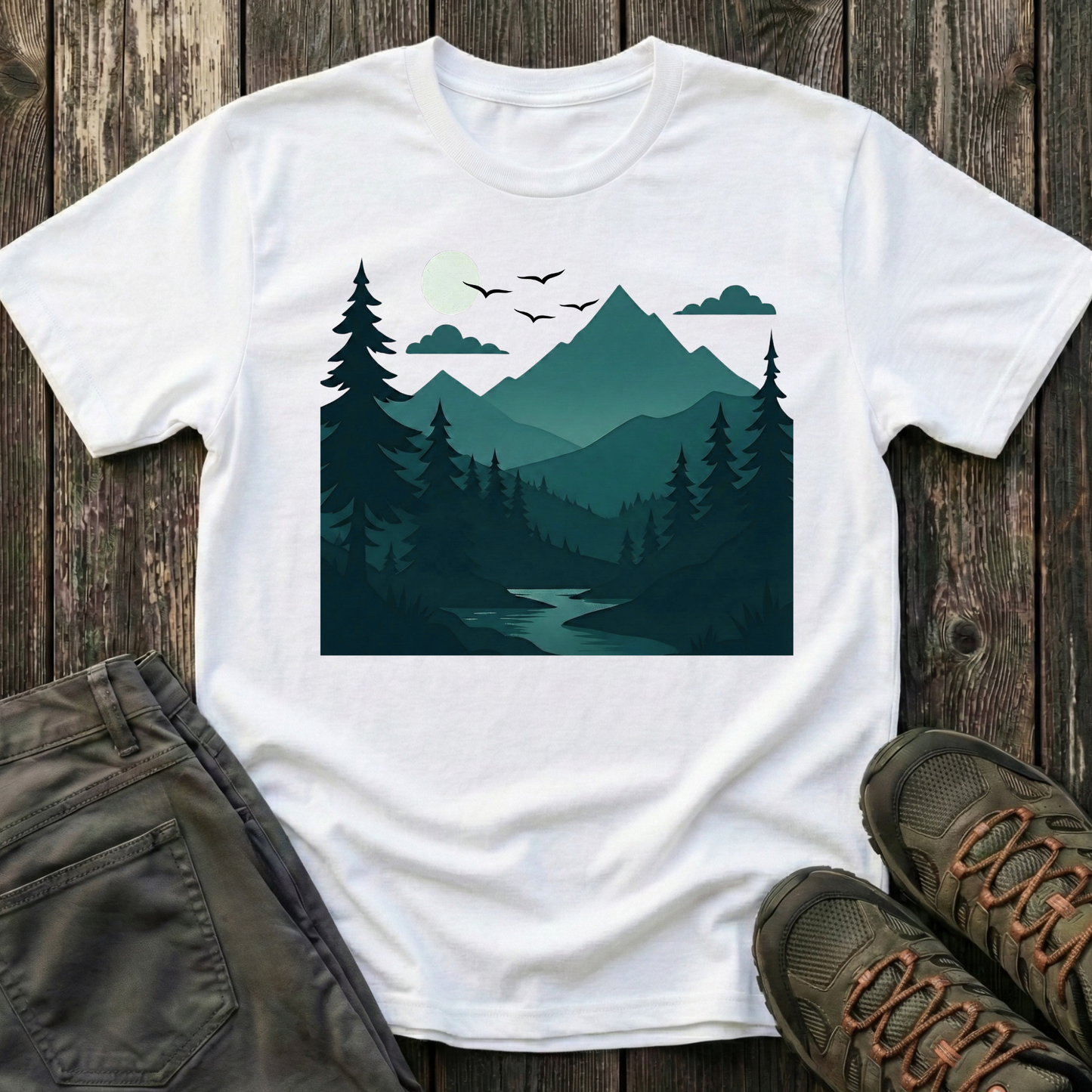 Dark Night Mountain Landscape T-shirt
