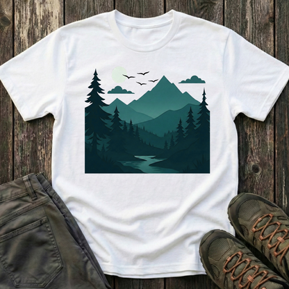 Dark Night Mountain Landscape T-shirt