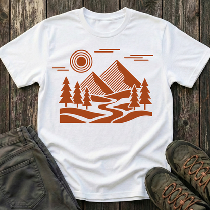 Geometric Red Landscape T-shirt