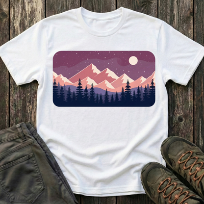 Purple Night Sky Landscape T-shirt