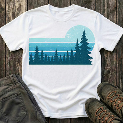 Retro Teal Sunset T-shirt
