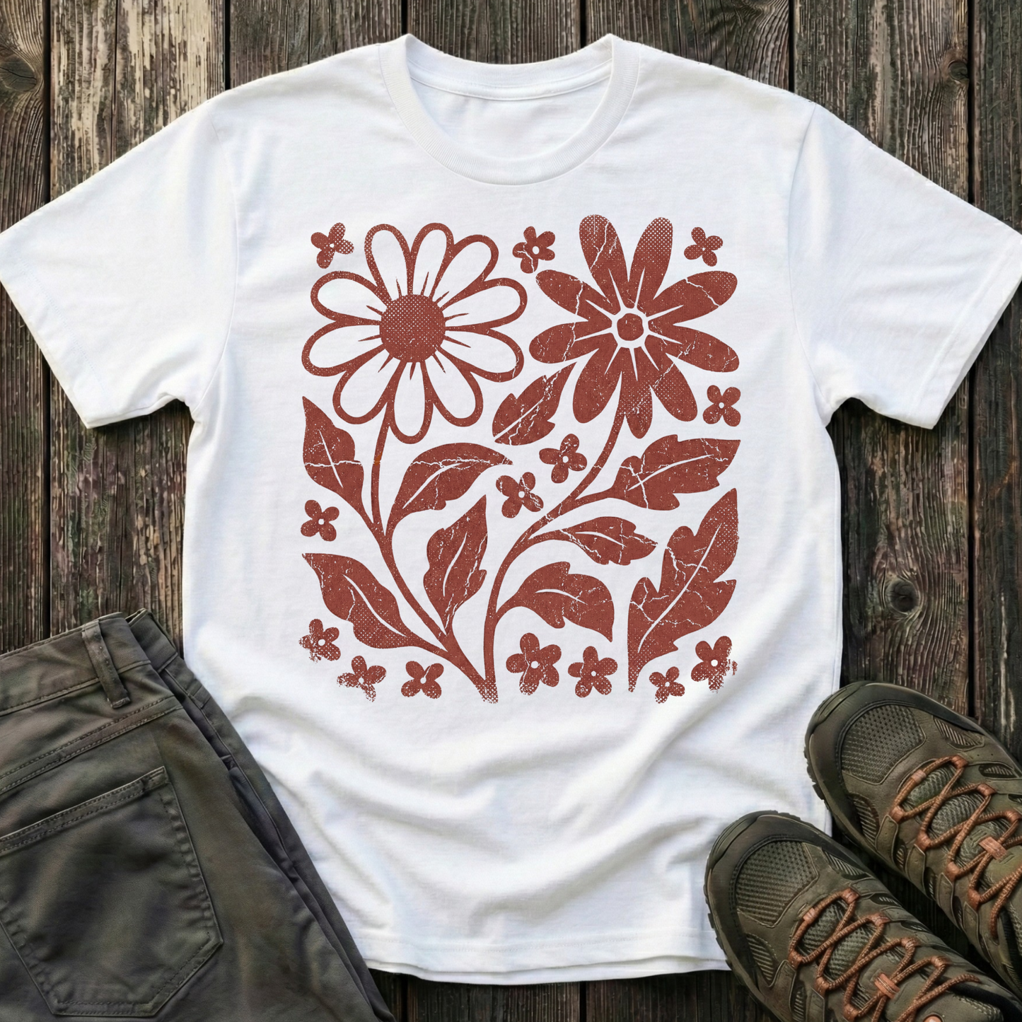 Crimson Flora T-shirt