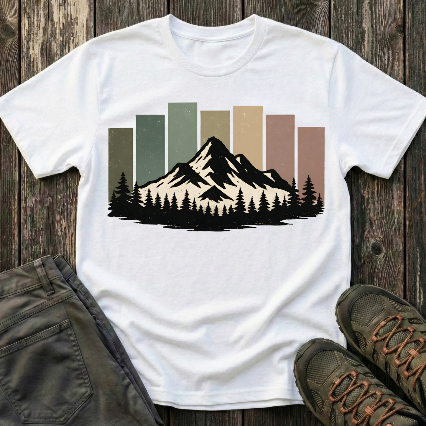 Mountain Peak Earth Tones T-shirt