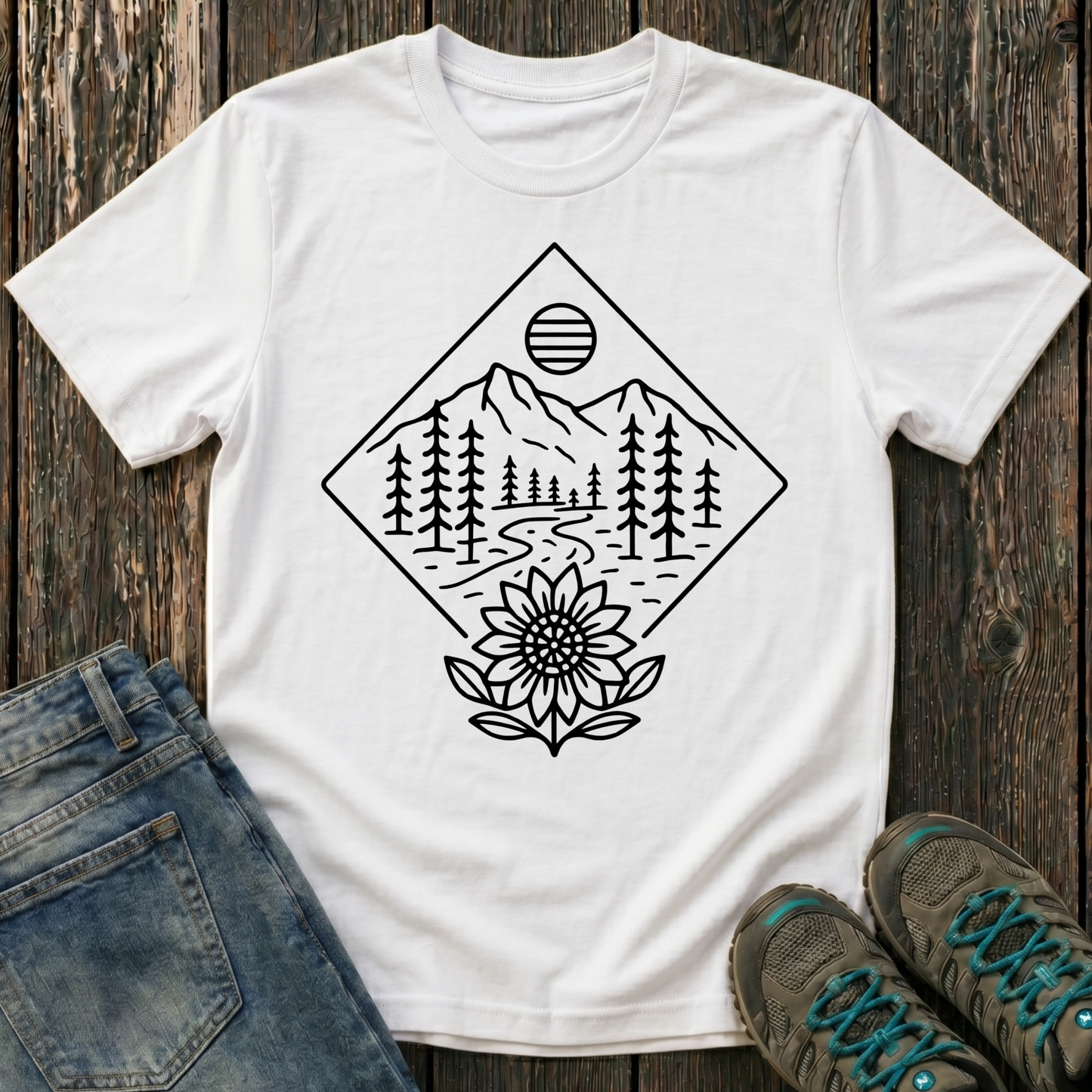 Children’s Sunflower Landscape T-shirt