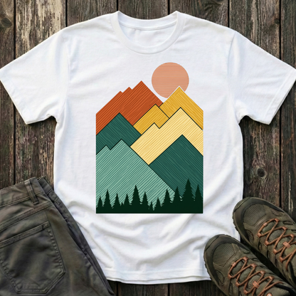 Sunset Over Lined Mountains T-shirt