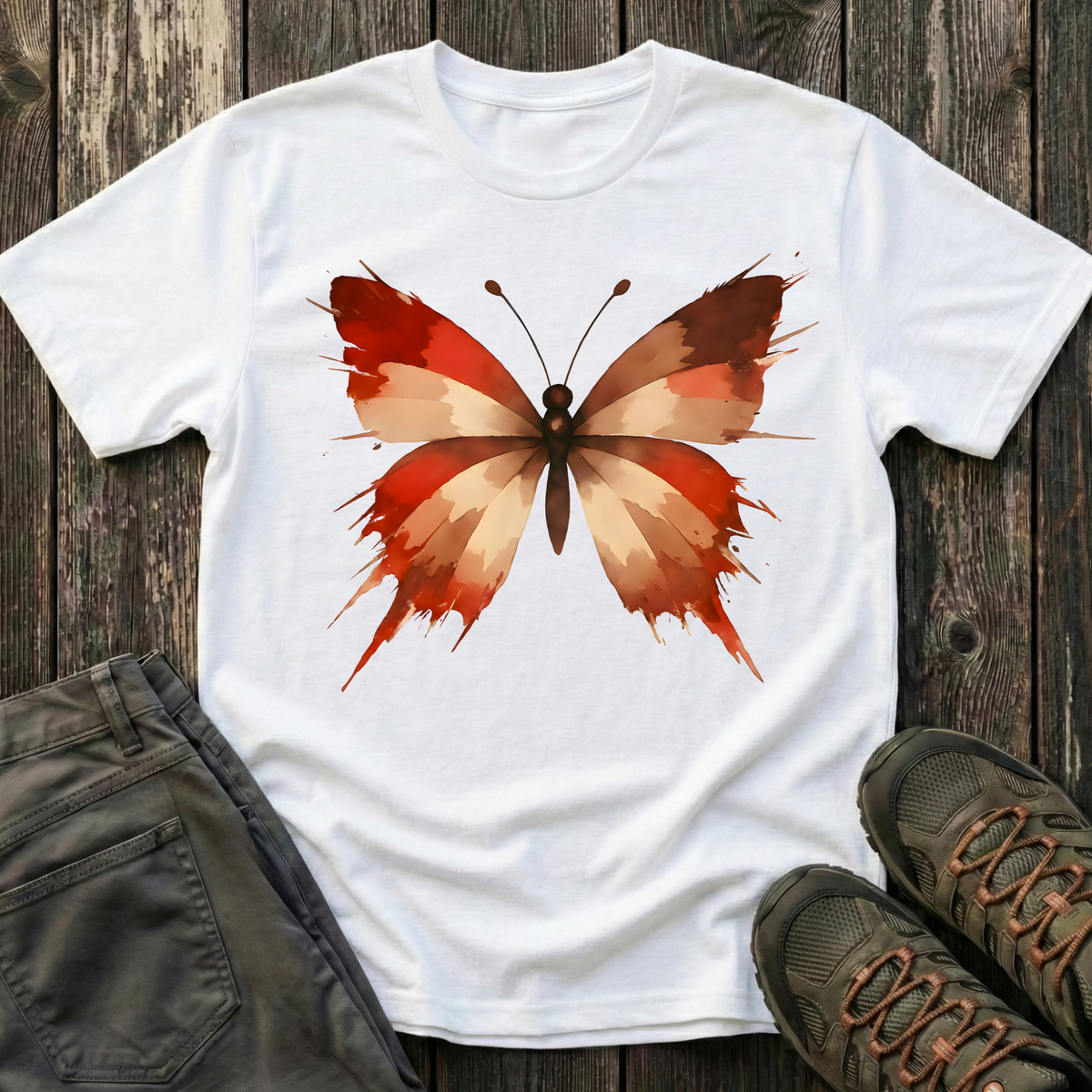 WildInk Maroon Butterfly  T-shirt
