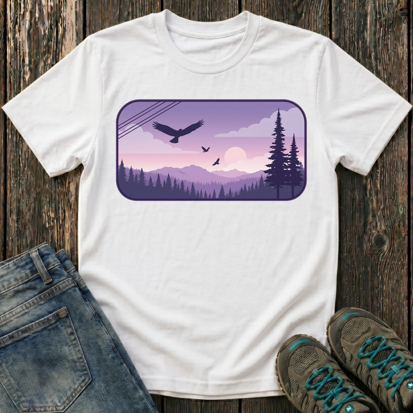 Children's Soaring Above the Twilight Pines T-shirt