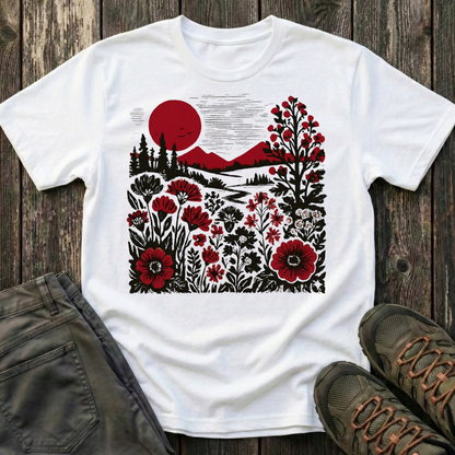 Burgundy Sunset Flora T-shirt