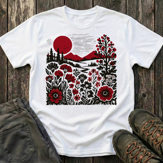 Burgundy Sunset Flora T-shirt