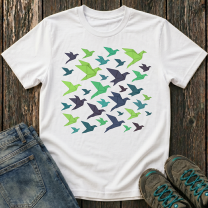 Children's Origami Birds Winter T-shirt