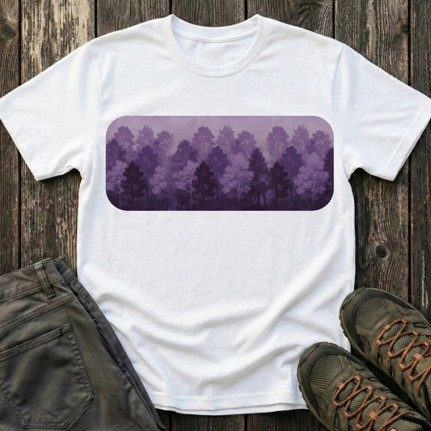 Purple Forest Oil Painting T-shirt