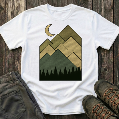 Moon Over Lined Mountains T-shirt