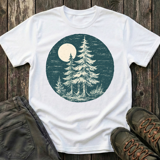 Hand Stamped Moonlit Forest T-shirt
