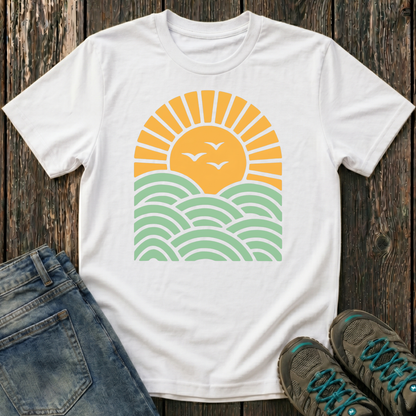 Children’s Sunrise Over Serene Waves T-shirt
