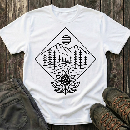Sun Over Sunflower Landscape T-shirt